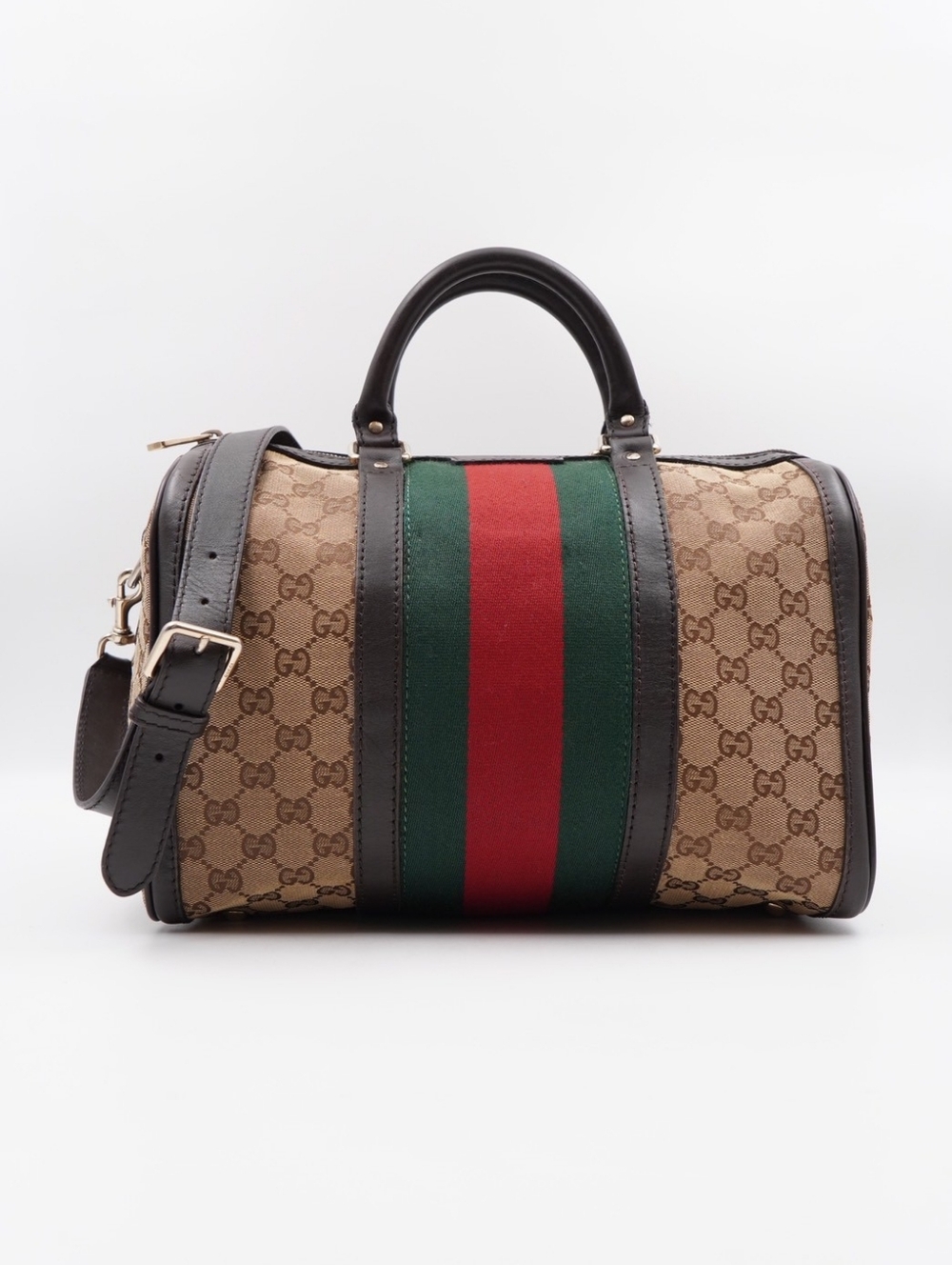 CH47 ❤️ GUCCI GG Monogram Vintage Web Boston